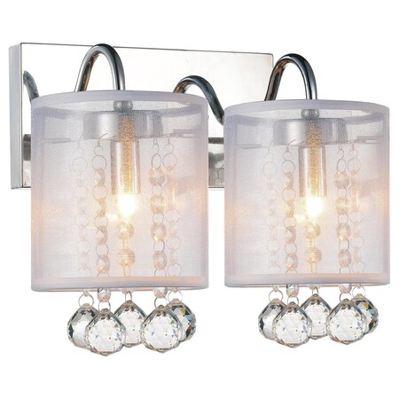 Cwi Lighting 2 Light Wall Sconce With Chrome Finish 5062W12C-2 (Clear + W)